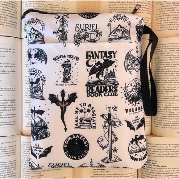 Book Sleeve Book Lover Gifts Book Protector with Zipper, Book Fantasy cover - Picture 1 of 5